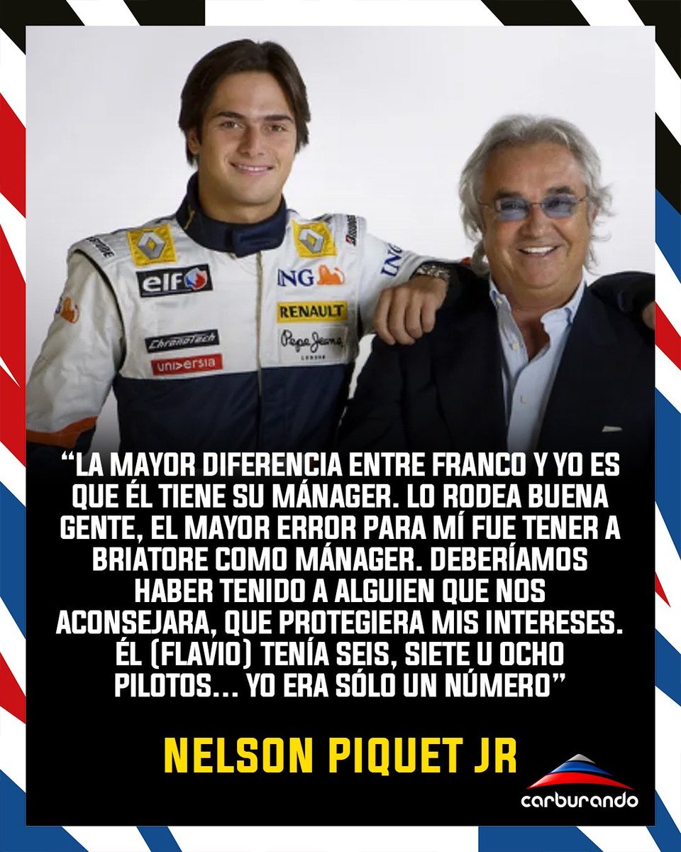 CarburandoTV's tweet image. 💬 En charla con el medio SoyMotor, Nelson Piquet Jr destacó una diferencia clave entre su carrera y la de @FranColapinto en la @F1.

#F1 #Colapinto #PiqueJr