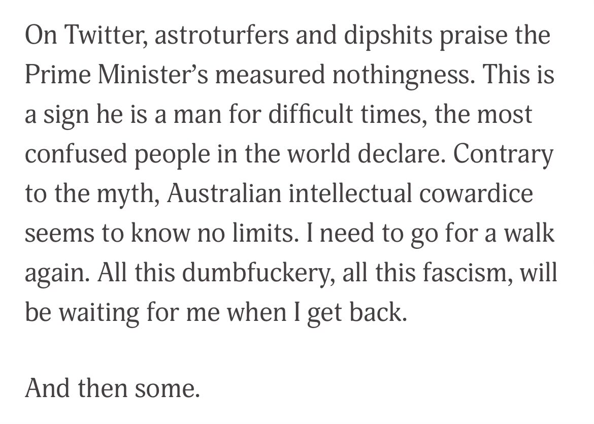 jonstribling's tweet photo. The description of our PM’s “measured nothingness” in @shot_au is just perfect https://t.co/H8ajYoXxv4