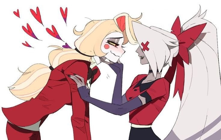 jennyrobb90's tweet image. Stealing hearts and breaking rules together 💘😈
.
#Hazbinhotel #Charliemorningstar #Vaggie #Chaggie
