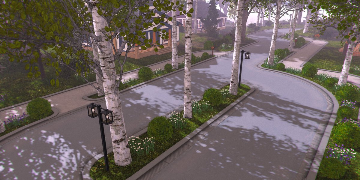 ingevergreen's tweet image. The garden at our linden home. We live on the cutest street. Love the canopy of trees and lush nature vibes in our linden home community ♡ @SecondLife #secondlife #lindenhome #metaverse #gaming #virtualreality