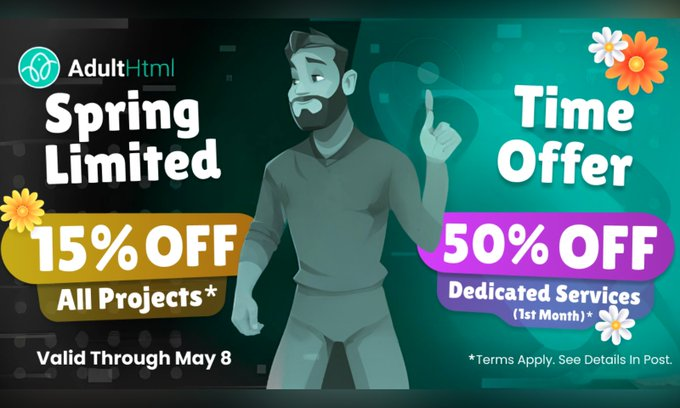 toniprnews's tweet photo. @AdultHTML Launches Spring Promotion https://t.co/gimNFbxh6v https://t.co/OeJQt6ZNul