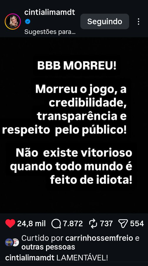 <a href="/tvglobo/">TV Globo 📺</a> Isso serve para todas as edições diárias do BBB26.