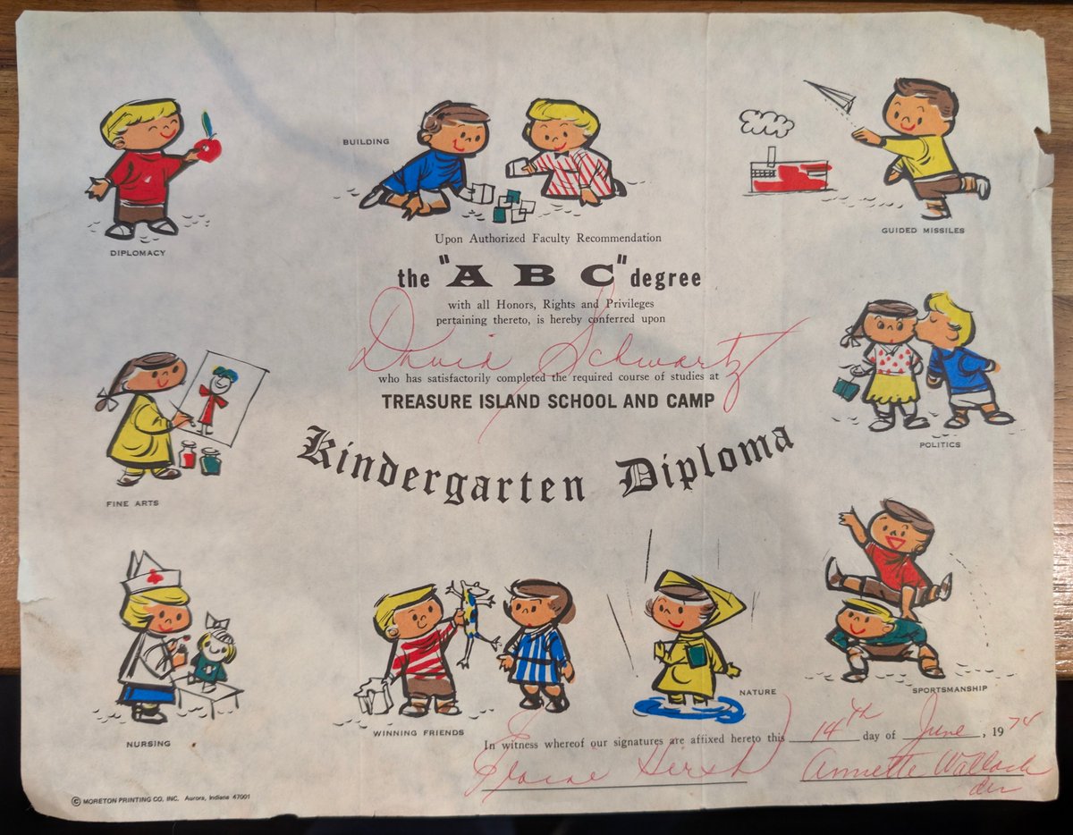 JoelKatz's tweet image. Found my kindergarten diploma while cleaning my garage!