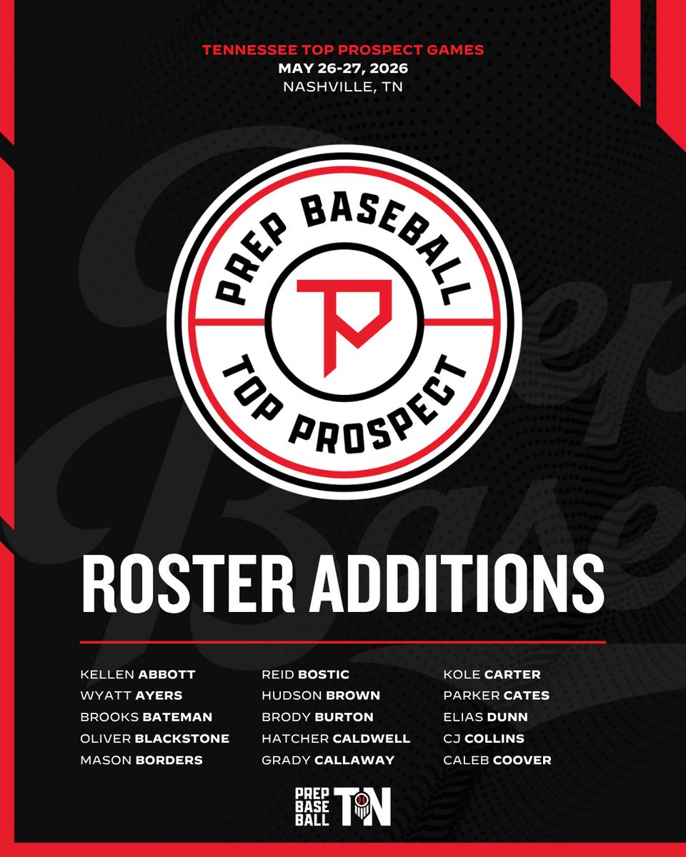 PrepBaseballTN's tweet photo. #𝐓𝐍𝐓𝐏𝐆𝟐𝟔: 𝐈𝐧𝐯𝐢𝐭𝐞 𝐀𝐜𝐜𝐞𝐩𝐭𝐞𝐝 ✅

With our top invite-only event of the summer coming up at the end of May, we would like to begin recognizing the players who will be in attendance at the event!

📆: May 26 & 27
🏟️: Charles Hawkins Field
📍: Nashville, TN

Request your invite, limited spots remain! ⤵️

🔗: https://t.co/Pn49xZdZr3