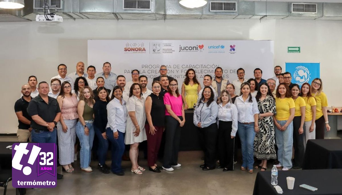 NoticiasTermo's tweet image. #Unicef y Fundación Juconi México capacitan a personal de la SSPC Sonora para crear espacios públicos libres de violencia, donde niñas y niños convivan de forma segura y desarrollen su bienestar. 👧🧒 #Sonora #Seguridad #Infancia #Prevención goo.su/U8V3Lo