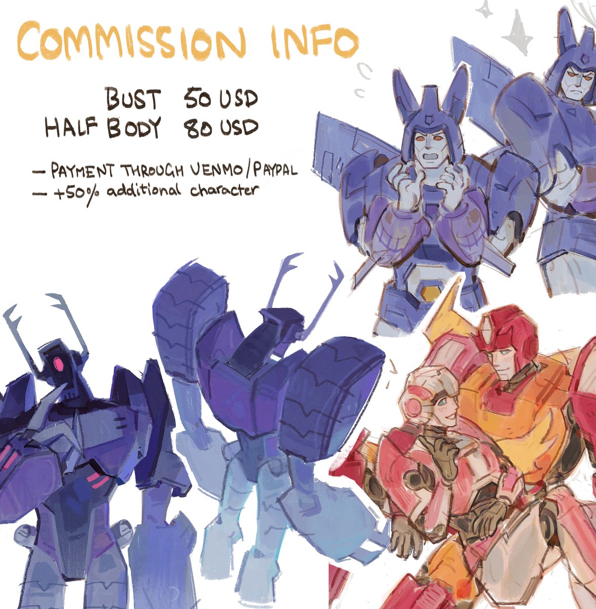 comms are now also open for mechs/transformer characters!!