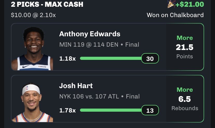 _Dcheese7's tweet photo. Cash it ✅ on to the next 🗣

#PrizePicks #Sleeper #Chalkboard
#NBA #NFL  
#GamblingTwitter https://t.co/RaeXfWAmJt