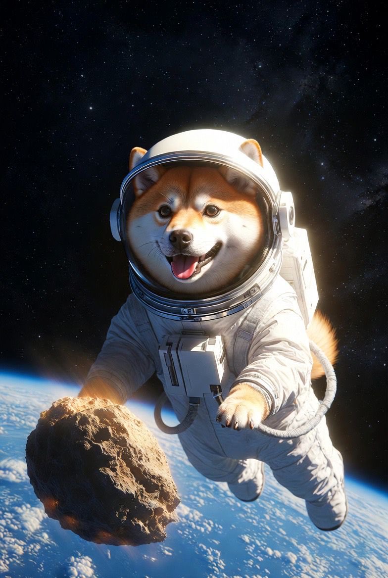 AsteroidOnDoge's tweet photo. Just a based Shiba Inu astronaut casually vibing past an asteroid like it’s nothing 🐕🚀☄️

Real talk: A bus-sized asteroid (2026 HJ1) is safely flying by Earth right now (April 21, 2026) NASA tracking, zero danger.

CA: BshinEkzVnrWN1WkJcCUqM9czG6Kfev3sZSM62BCdoge https://t.co/SuqaqZnfGk