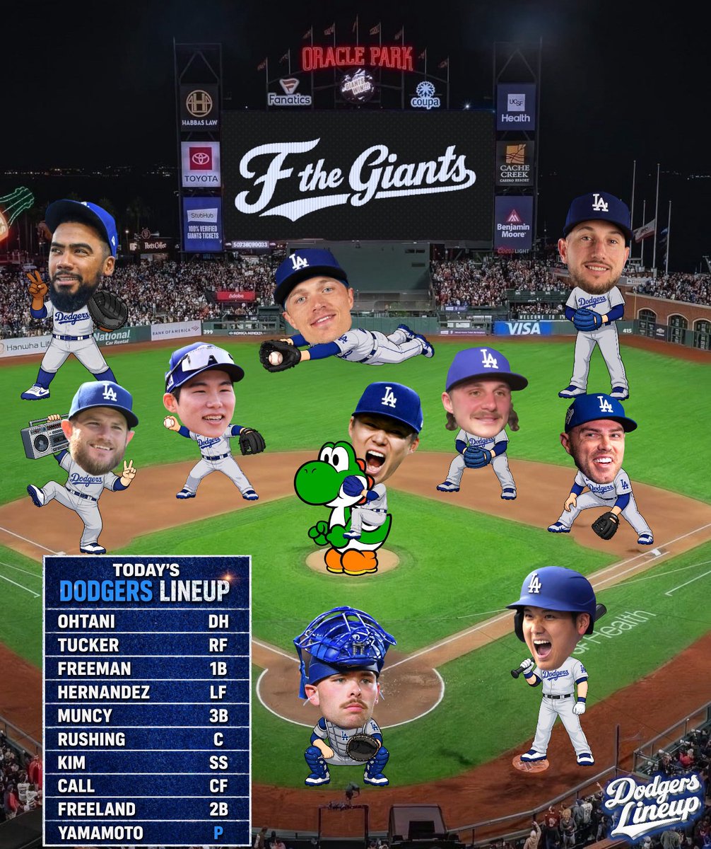 DoyersDave's tweet image. Dodgers lineup vs Giants 
#Dodgers