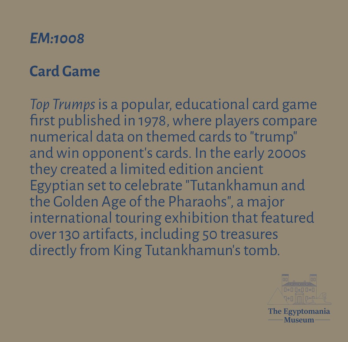 EgyptomaniaMuse's tweet image. Day 111 of #photoaday 

A popular card game for children and adults that took inspiration from ancient Egypt and an equally popular exhibition 

#365days #365daychallenge #365photodaychallenge