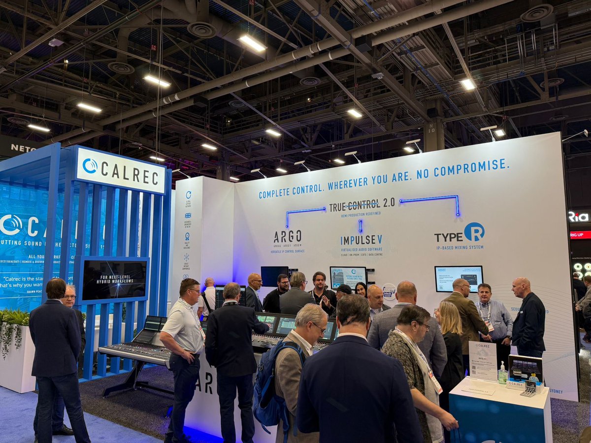 calrecaudio's tweet image. Day 3 @NABShow – Find #Calrec in Central Hall, Booth C6907. Thanks to everyone who’s stopped by - if you haven’t already, connect with the team and explore the latest in #Broadcast #Audio. Also @RossPS_ (N2005) | @NEPGroupInc (N253) | @GrassValleyLive (C2408) | #Cuez (N1867)