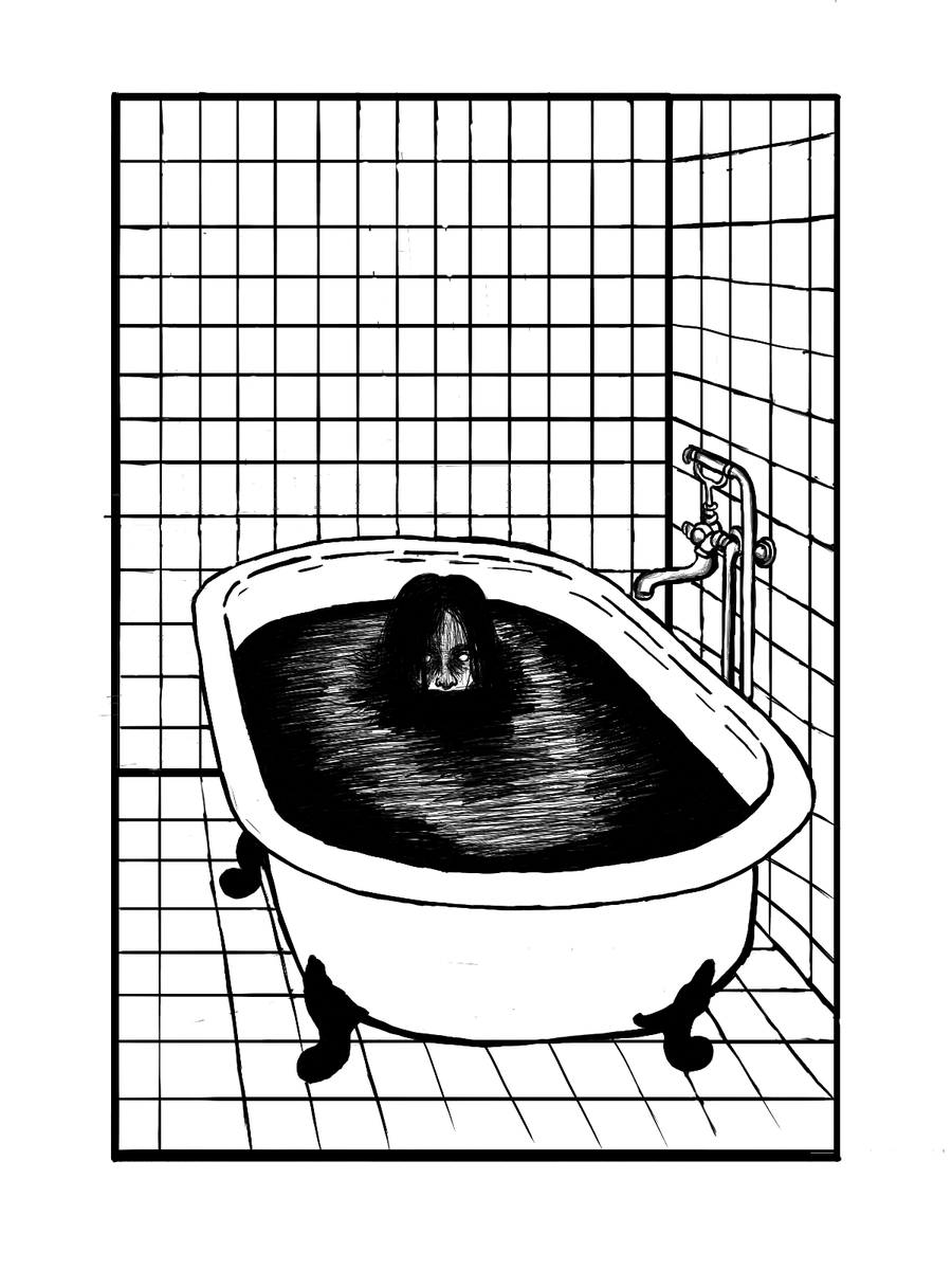 plastic_bruno's tweet image. scary uy uy uy #art #terror #bath