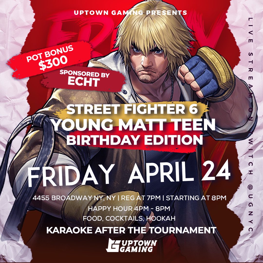 Young_matt_teen's tweet photo. Yall today’s my birthday like I said but if your in New York or New Jersey and wanna celebrate it with me pull up to my local this  Friday for  SF6 there’s gonna be 300$ ppt bonus with potential more money being added! So make sure to pull up!! https://t.co/F3lDTbyl0t