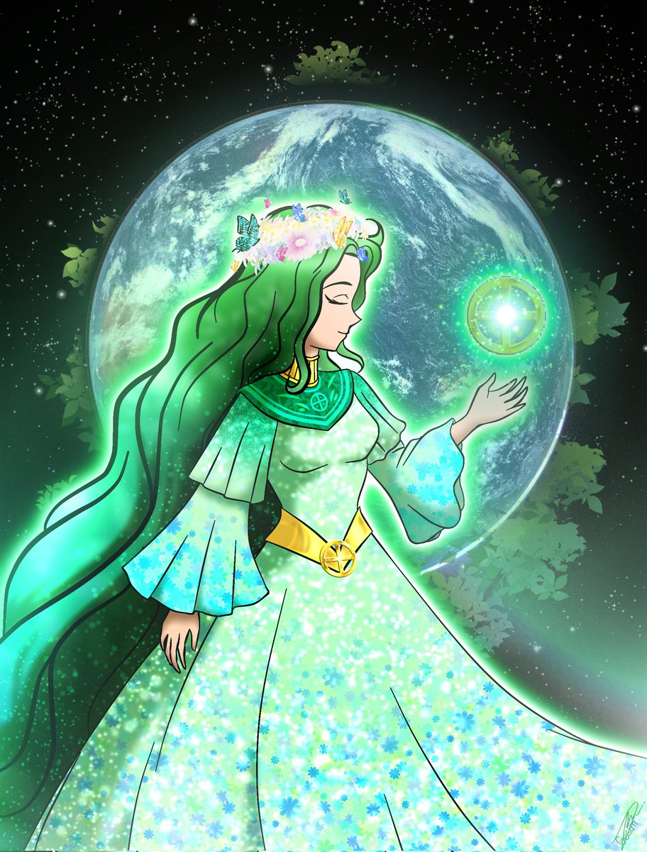 QueenAstra4305's tweet image. Happy Earth Day my friends!

Posting a redesigned Goddess of Earth, Gaia for celebrating our Planet of Life. 😇💚🌏🌱

#EarthDay #EarthDay2026 #Gaia #DigitalArt #Artist #IbisPaintX