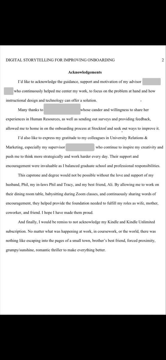 Did I earn my master’s? Yes. Did I acknowledge my <a href="/AmazonKindle/">Kindle</a> unlimited account in my final capstone paper? Yes.