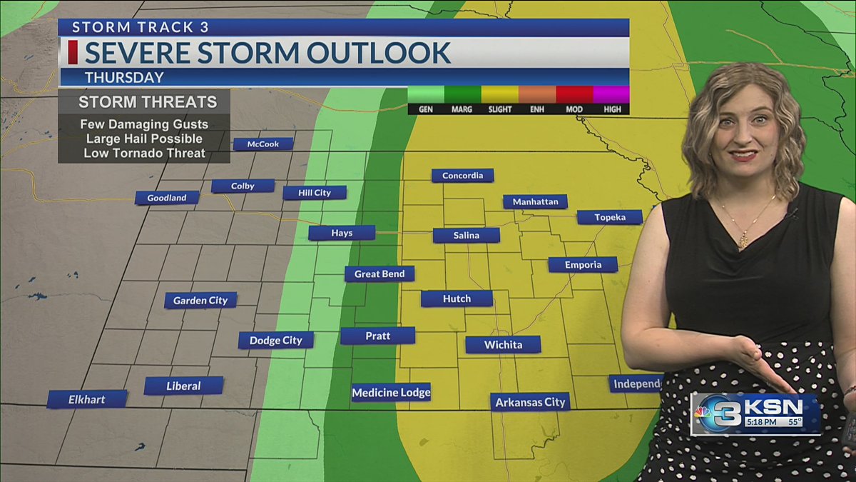 LucyDollWx's tweet image. An unsettled pattern brings multiple rounds of storms to the Sunflower State for the second half of the week. Tracking out timing and impacts in your Storm Track 3 Forecast.
ksn.com/weather/weathe…
@KSNNews @KSNStormTrack3 #kswx