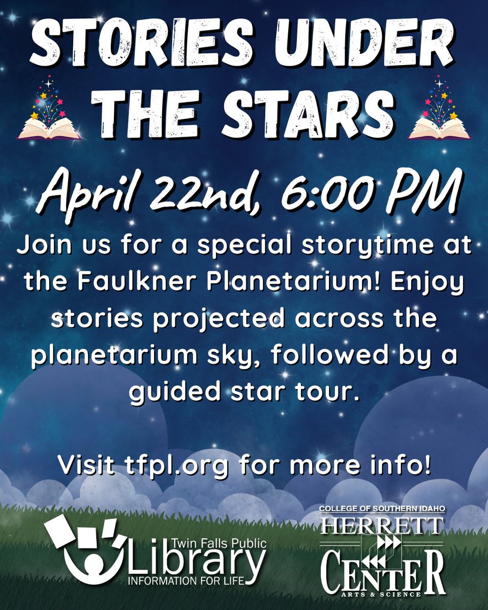 Join us at the Faulkner Planetarium on Wednesday, April 22nd at 6pm for two of our favorite picture books celebrating springtime on the dome. Afterward, you’ll be treated to a tour through the night sky!

NOTE: Space is limited. First come, first seated.