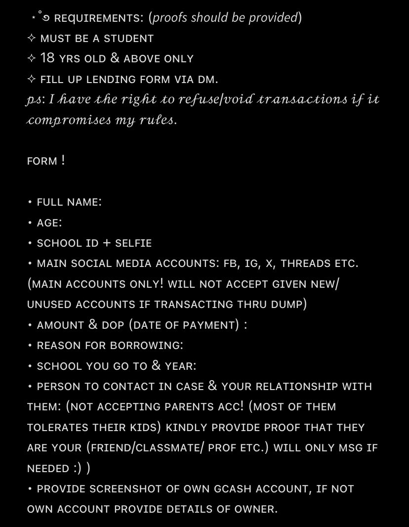 𑣲지⊹ ࣪ ˖ pahiram / lending service ! tweet media