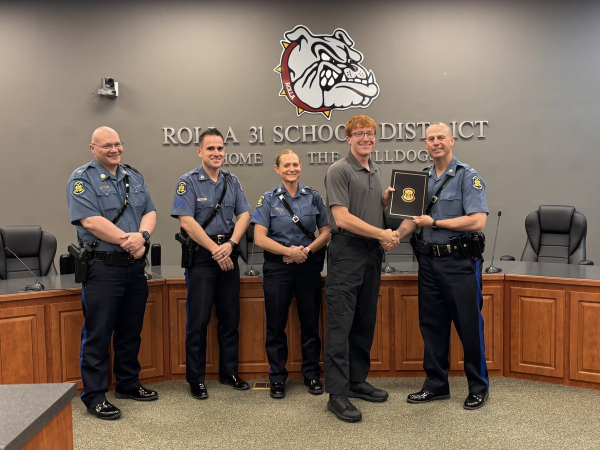 MSHPTrooperI's tweet photo. Huge shoutout to the Rolla Technical Center students who graduated today through Patrol University! 🚀🎓 Keep chasing big goals — this is just the beginning. https://t.co/FHMlJX8fJV