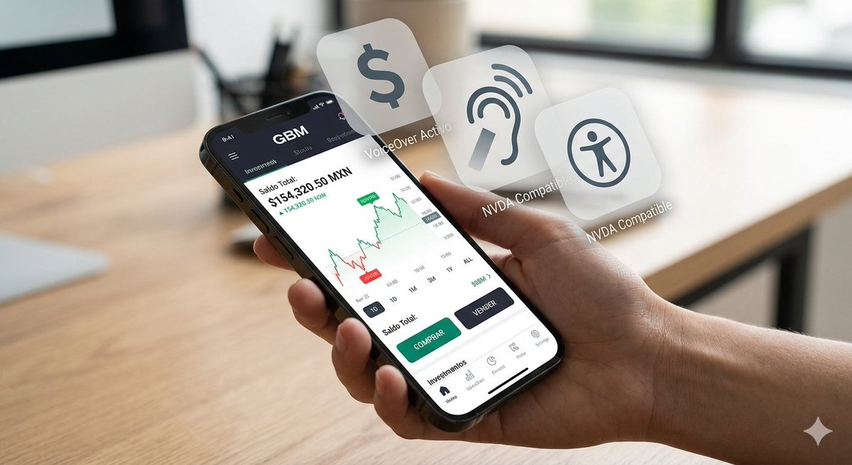 BrayanManjarr17's tweet image. ¿Invertir en México siendo ciego? 📉🤔
Me puse a prueba con la app de #GBM  usando #VoiceOver  y #NVDA 
La "democratización de las inversiones" suena bien, pero ¿qué pasa con la Accesibilidad  real?
Abro hilo con mi experiencia... 🧵👇
#Finanzas #Inversiones