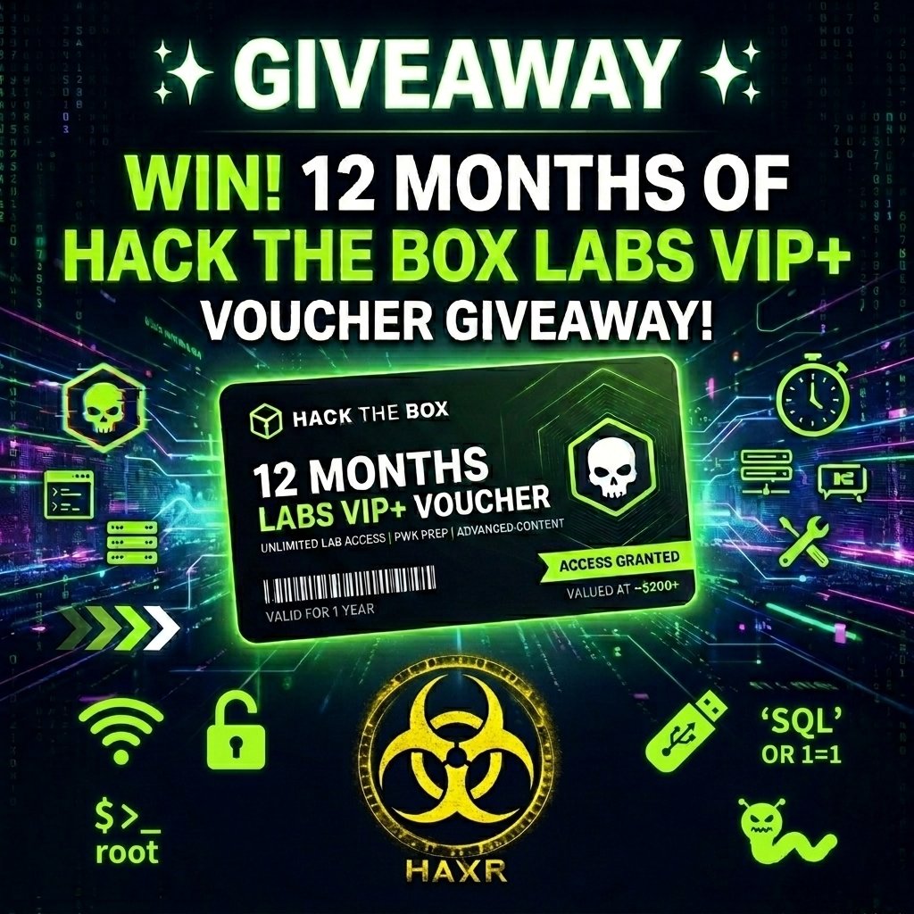 haxrbyte's tweet photo. WATCH HERE: https://t.co/Il75YnIeLJ
Reminder — giving away 12 months of HTB Labs VIP+ on this video. Answer the question in the comments to enter. Winner announced after May 07, 2026. https://t.co/POikuyScaa