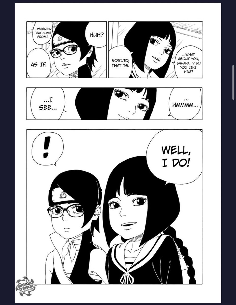 GhostGam1's tweet photo. Sumire was the first person to confess her love for Boruto to Sarada in part 1. What makes you think Sarada will be able to confess her love before Sumire does? https://t.co/b1bSv1XLDx