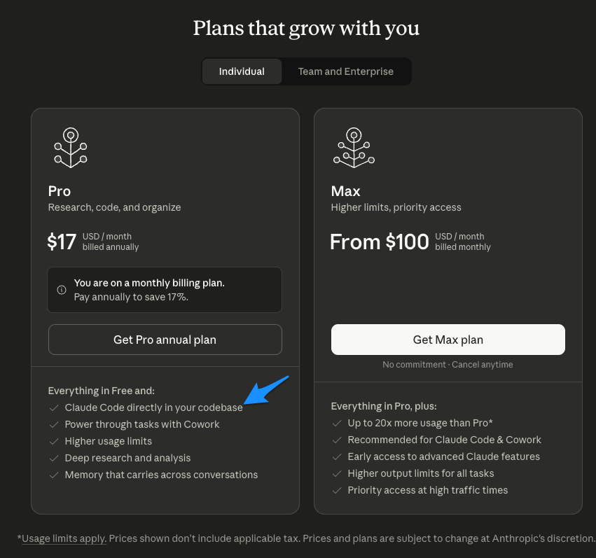 stephen_lex's tweet photo. @edzitron I still see this on my account.  I am on Pro plan now and when I click change plan I get this https://t.co/71Sr6rtRKc