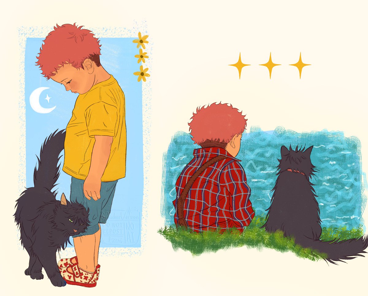 Baby Yuuji and his catmegumi 🌱