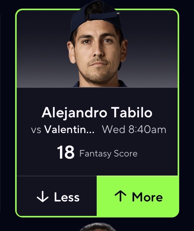 Tebo_Picks's tweet image. (Actual)Play of the day #2 ‼️☢️

🔥 Record 17-7 🔥

Clay is Tabilo’s (ATP43) favorite surface so it should be a walk in the park going against the challenger spammer, Royer (ATP72). Lock it in.

#picks #prizepicks  #tennisprizepicks  #tennis #tennispicks #parlay #betting #bets