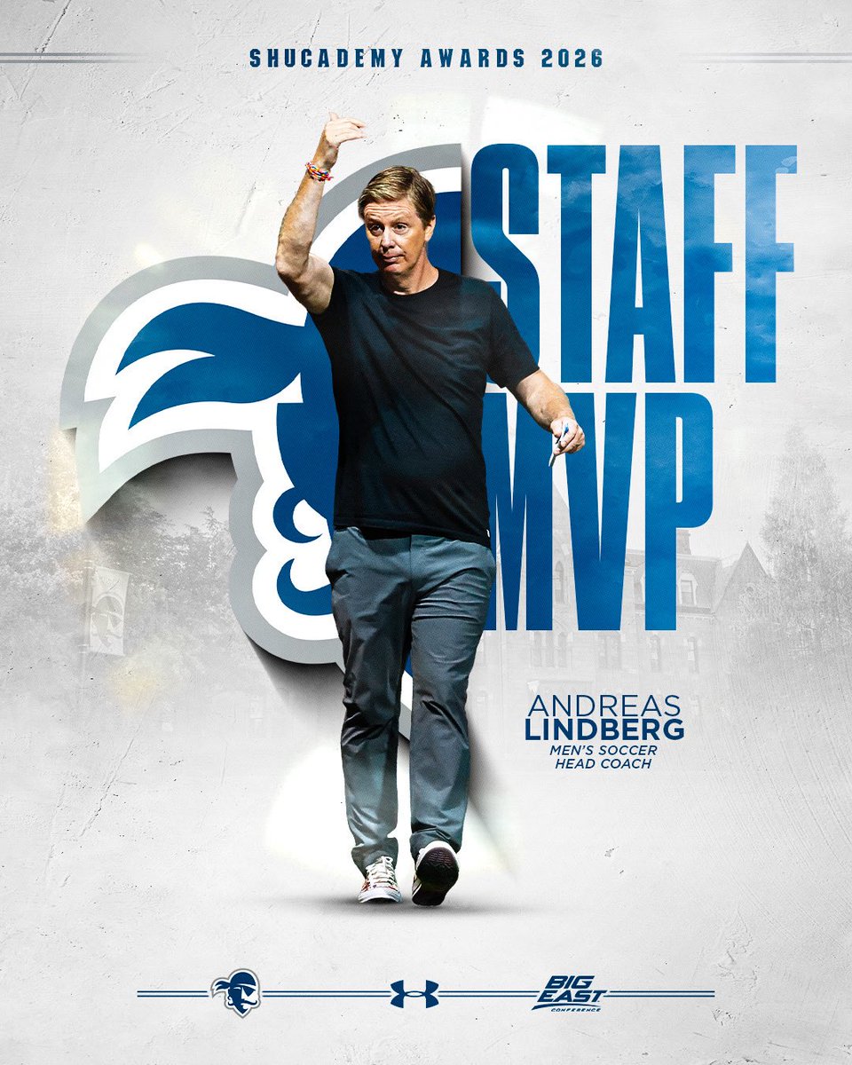 SHUAthletics's tweet photo. Congratulations Andreas Lindberg for winning Staff MVP!

#HALLin🔵⚪️ https://t.co/O0eeFHqTdG