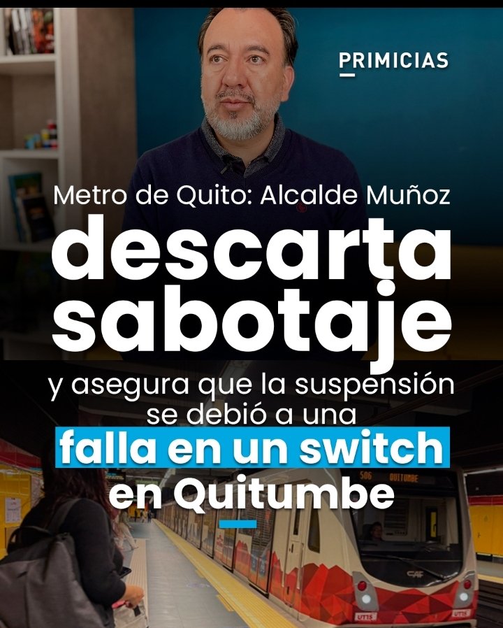 No ha sido sabotaje de nadie. Que no han sido los reptilianos ni los anunakis. Un Swicht con t no del otro. Eso ha sido. Tanta tecnología y nadie de mantenimiento se percató que era un Swicht. Eficiencia total en  <a href="/MunicipioQuito/">Municipio de Quito</a> En qué manos caíste Quito.