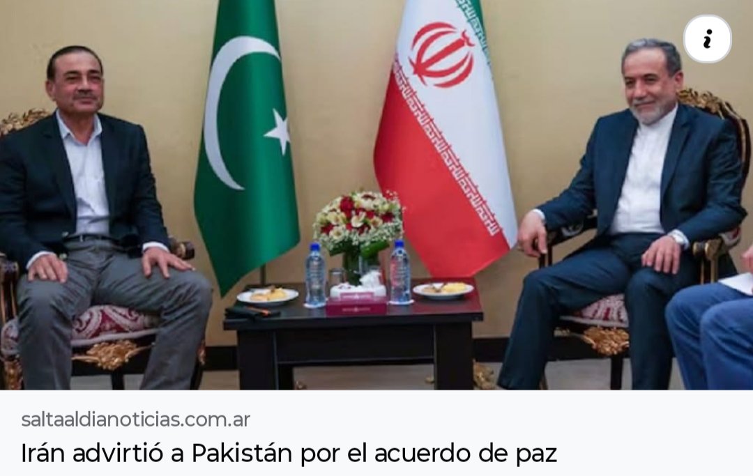 saltaaldiaok's tweet image. El ministro de Asuntos Exteriores de Irán habló con su par paquistaní y le advirtió que las "continuas violaciones del alto el fuego" por parte de EE.UU constituyen un obstáculo importante.
#saltaaldianoticias #Internacionales #MedioOriente
Leer más: saltaaldianoticias.com.ar