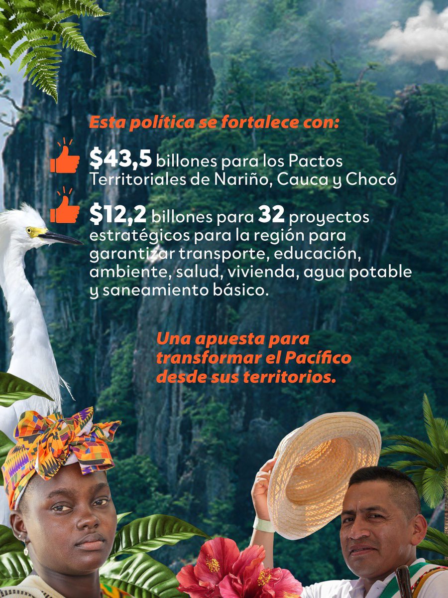 ViceColombia's tweet photo. ¡Estamos haciendo historia! 🇨🇴

El Pacífico colombiano se beneficiará de un ejercicio histórico de planeación a través del CONPES, con una inversión de $12,3 billones para impulsar el desarrollo de la región. 🌊 https://t.co/8YvBJYb6ca