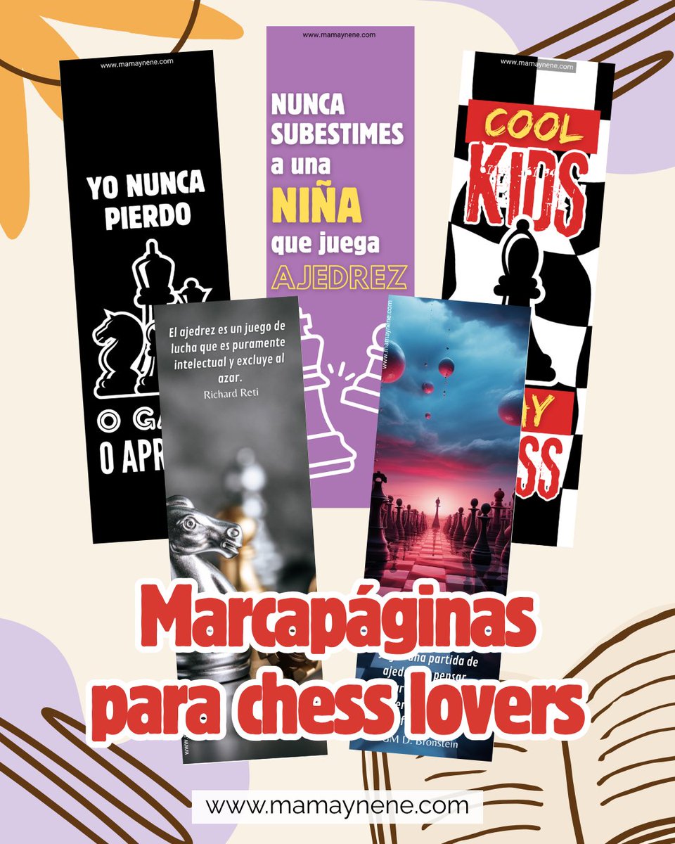 mamaynene's tweet image. Colección de #marcapáginas para #chesslovers de todas las edades, perfectos para acompañar cada partida… y cada página.
Descárgalos gratis aquí bit.ly/marcapaginasch…
#mamaynene #diadellibro #imprimibles #ajedrezparaniños #ajedrezparatodos