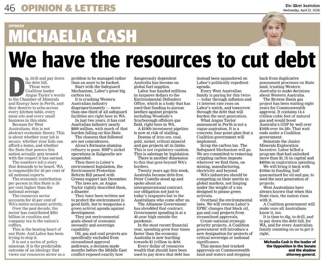 Senator the Hon. Michaelia Cash tweet media