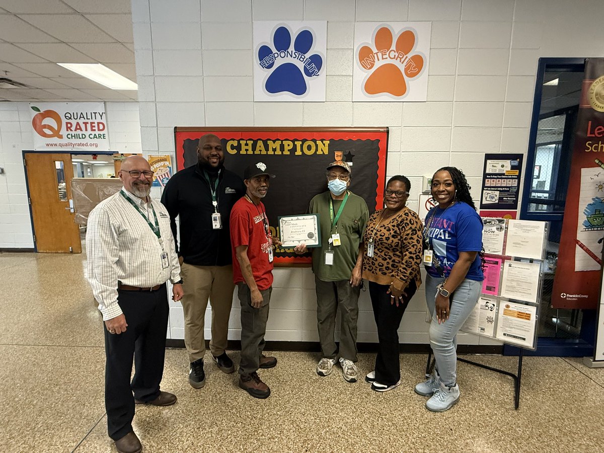 ayannademery05's tweet photo. Congratulations to my custodial crew on earning the Silver Medal Award for scoring 88% or higher on our annual building inspection! Thank you for the pride you take in our building and for creating an environment where learning can thrive. @alexbatesedu https://t.co/nRVdSOf6RE