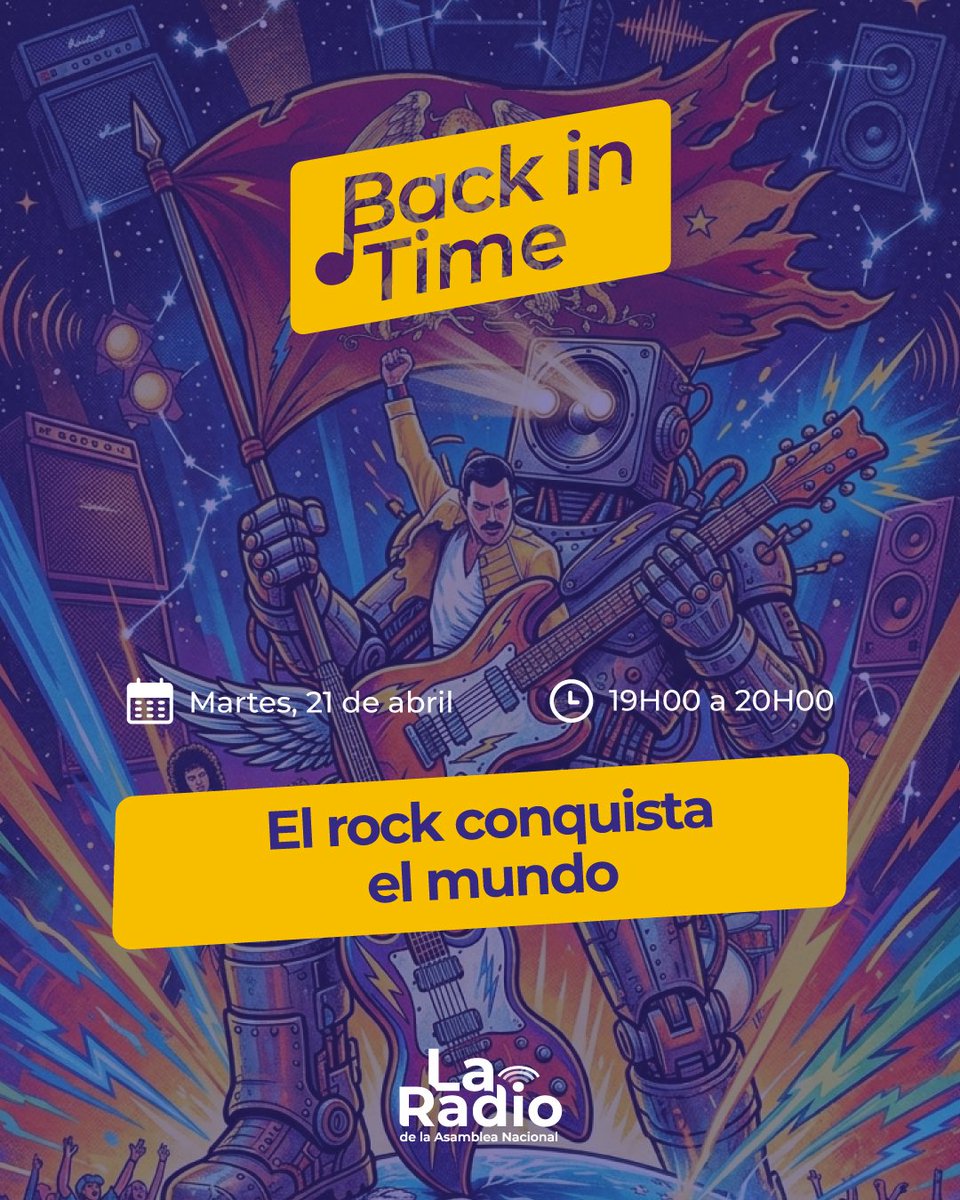 LaRadioAsamblea's tweet image. #BackInTime te acompaña a los años 80: el rock conquista el mundo.

Una década en la que el rock trasciende fronteras, llena estadios y se consolida como un movimiento global.

🕖 Hoy | 19:00

#Años80 #Rock #Radio #CulturaPop