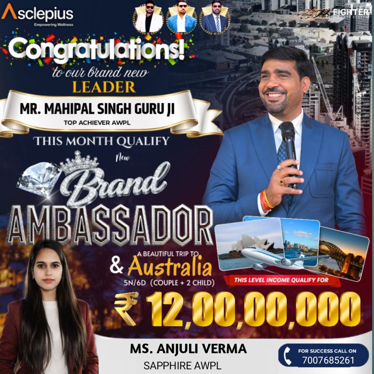 VermaAnjuli's tweet photo. Big congratulations gurudev 🙏 
12Cr. Income Brand Ambassador rank @OfficialAWPL https://t.co/MA1eRxBPp2