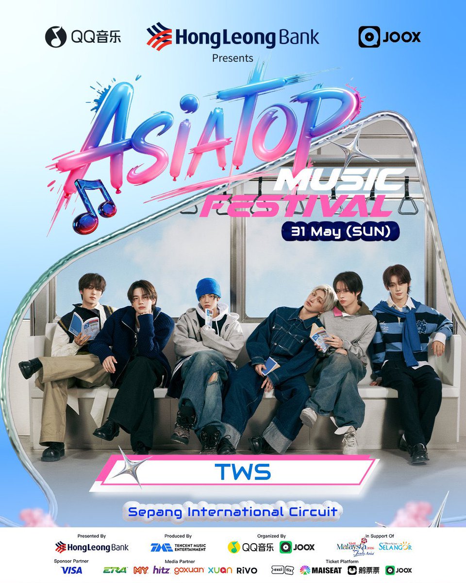 TWS IS COMING TO MALAYSIA! 🇲🇾 

TWS will perform at the AsiaTop Music Festival in Sepang International Circuit on May 31!