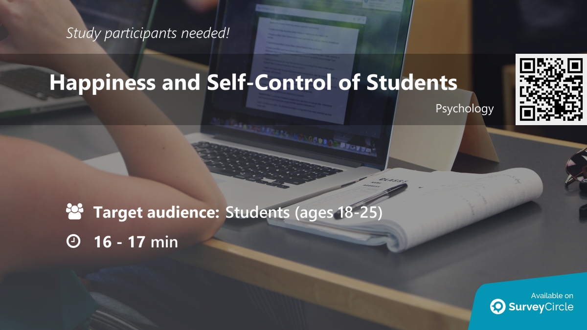 daily_research's tweet image. Participants needed for online survey!

Topic: "Happiness and Self-Control of Students" surveycircle.com/CRQ3VK/ via @SurveyCircle

#psychology #behavior #MentalHealth #CollegeStudents #survey #surveycircle