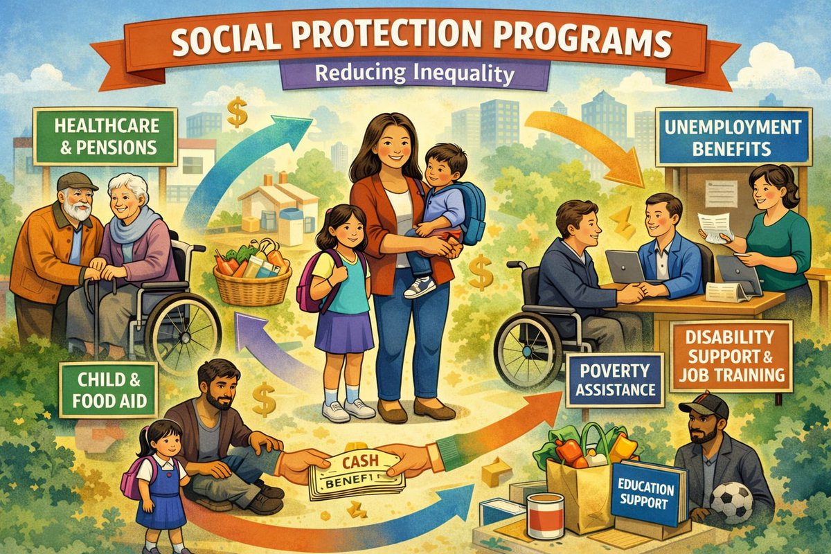 greenresilien's tweet image. Social protection programs providing additional assistance to these groups helps reduce social and economic inequalities.

#GreenResilience #ReduceInequality #EquityForAll