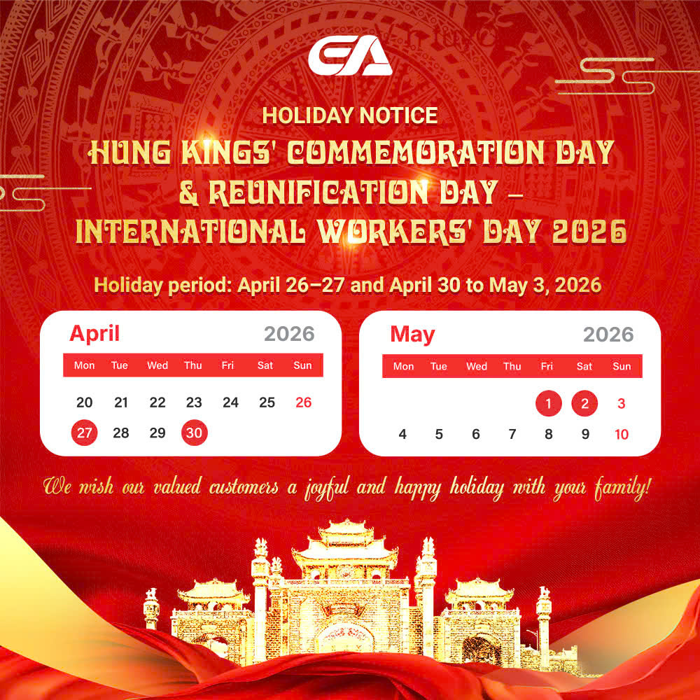 eavn_official's tweet image. 🇻🇳HOLIDAY NOTICE: HUNG KINGS’ COMMEMORATION DAY, 30/04 &amp;amp; 01/05🇻🇳

🔹Hung Kings’ Commemoration Day: Off on Monday (April 27) - Resume: Tuesday (April 28)
🔹30/04 &amp;amp; 01/05: Off from Thursday (April 30) to Sunday (May 3) - Resume: Monday (May 4)

#EAVN #Holiday #Announcement