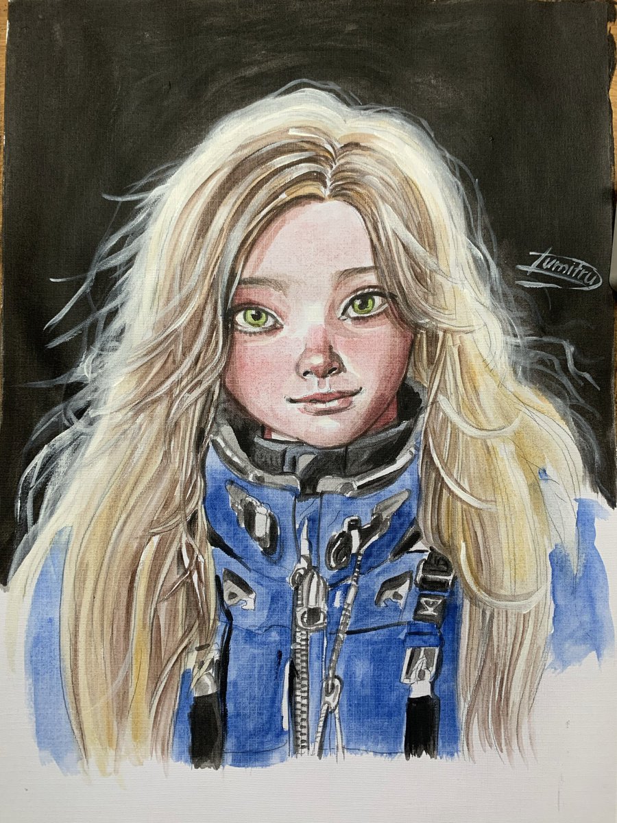 raduceanudumit3's tweet photo. Little girl is Diana for Pragmata detail on watercolor painting #pragmata #capcom @CapcomEurope #watercolor #painting #ps5 https://t.co/Rtez1giwxc