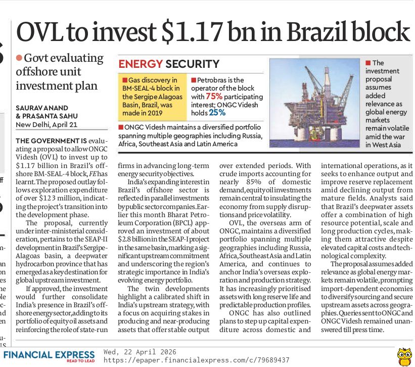 sauravanand04's tweet image. 🔴 𝗥𝗘 𝗚𝗥𝗜𝗗𝗟𝗢𝗖𝗞 ⚡
Curtailment up to 51%; grid lag hits RE. 

⚫ 𝗖𝗢𝗔𝗟 𝗧𝗨𝗥𝗡 🌍
India, China coal use dips first time. 

🟠 𝗢𝗩𝗟 𝗕𝗥𝗔𝗭𝗜𝗟 🛢️
$1.17 bn overseas bet under review

#Oil #Renewables #Energy @joinember @MotilalOswalLtd @ONGC_ @ongcvideshltd
