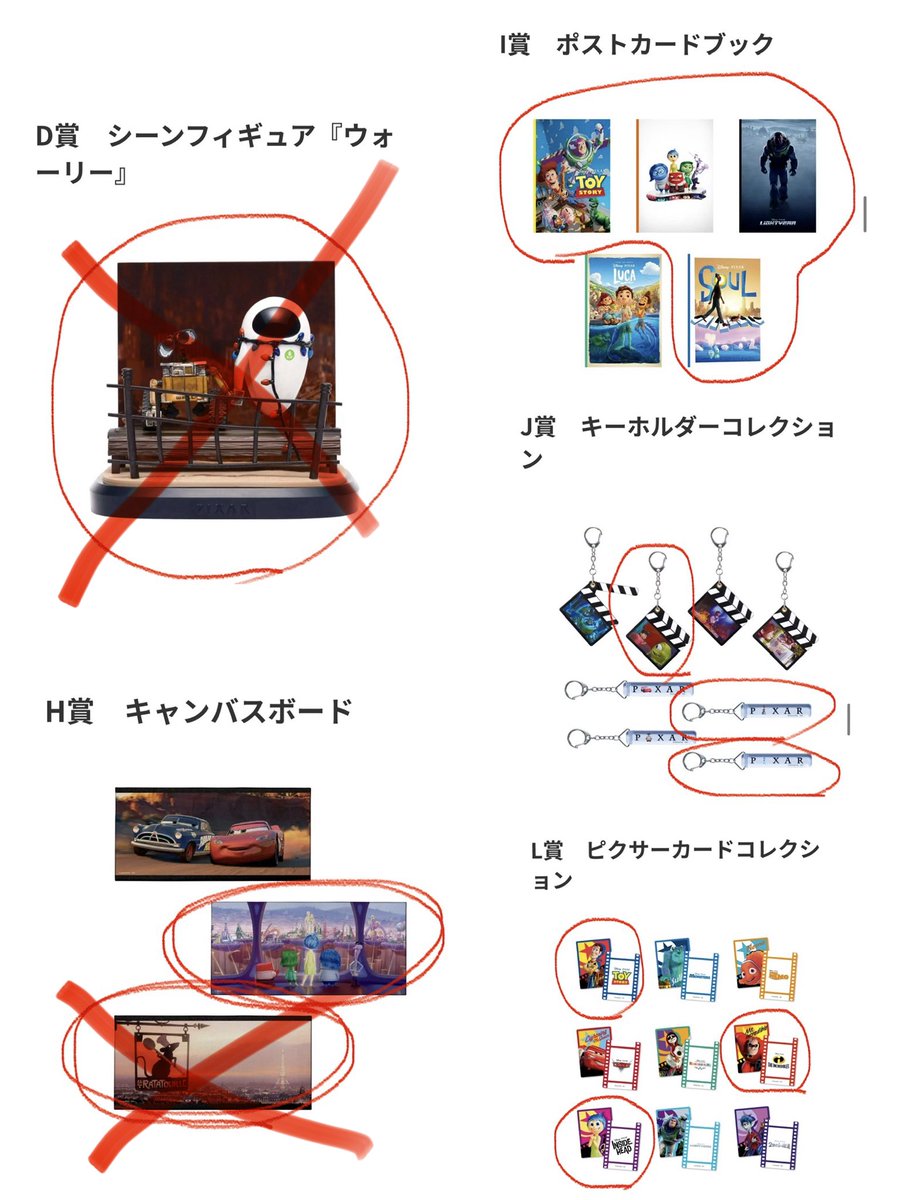 ymym652's tweet photo. Happyくじ / PIXAR 2026
ピクサー1番くじの交換or買取

【求】B賞　Tシャツ
         F賞　フェイスマグネット（写真🔵）

【譲】写真🔴

4月26日(日)に池袋または渋谷での手渡しが可能な方を優先いたします（難しい場合は別日での手渡しor 郵送でも可能です！）
🔴の複数買取は値段交渉も検討します！ https://t.co/qRZJv4hQMB