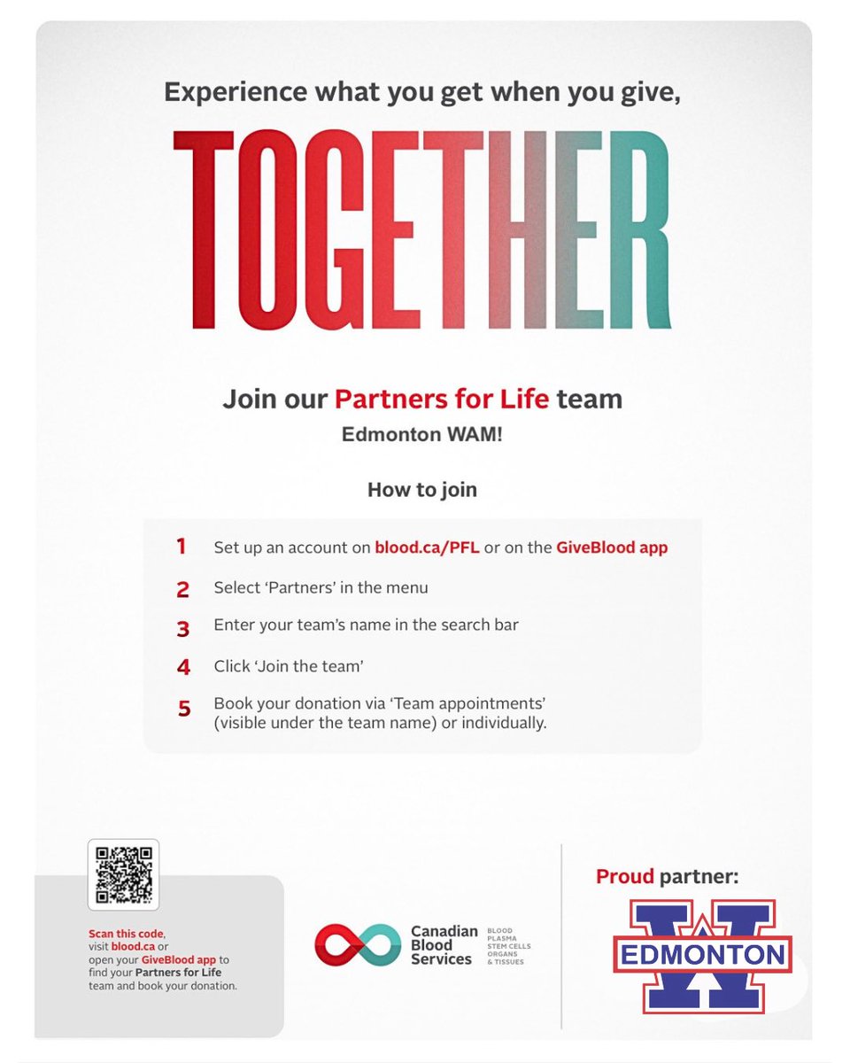 EdmWAMRingette's tweet photo. The Edmonton WAM! is proud to give back to our community by participating in a blood drive alongside NRL teams across the country. Every donation has the power to save lives, and we’re honoured to be part of something bigger than the game! Join us and donate🩸 https://t.co/5DNHwrQKYN