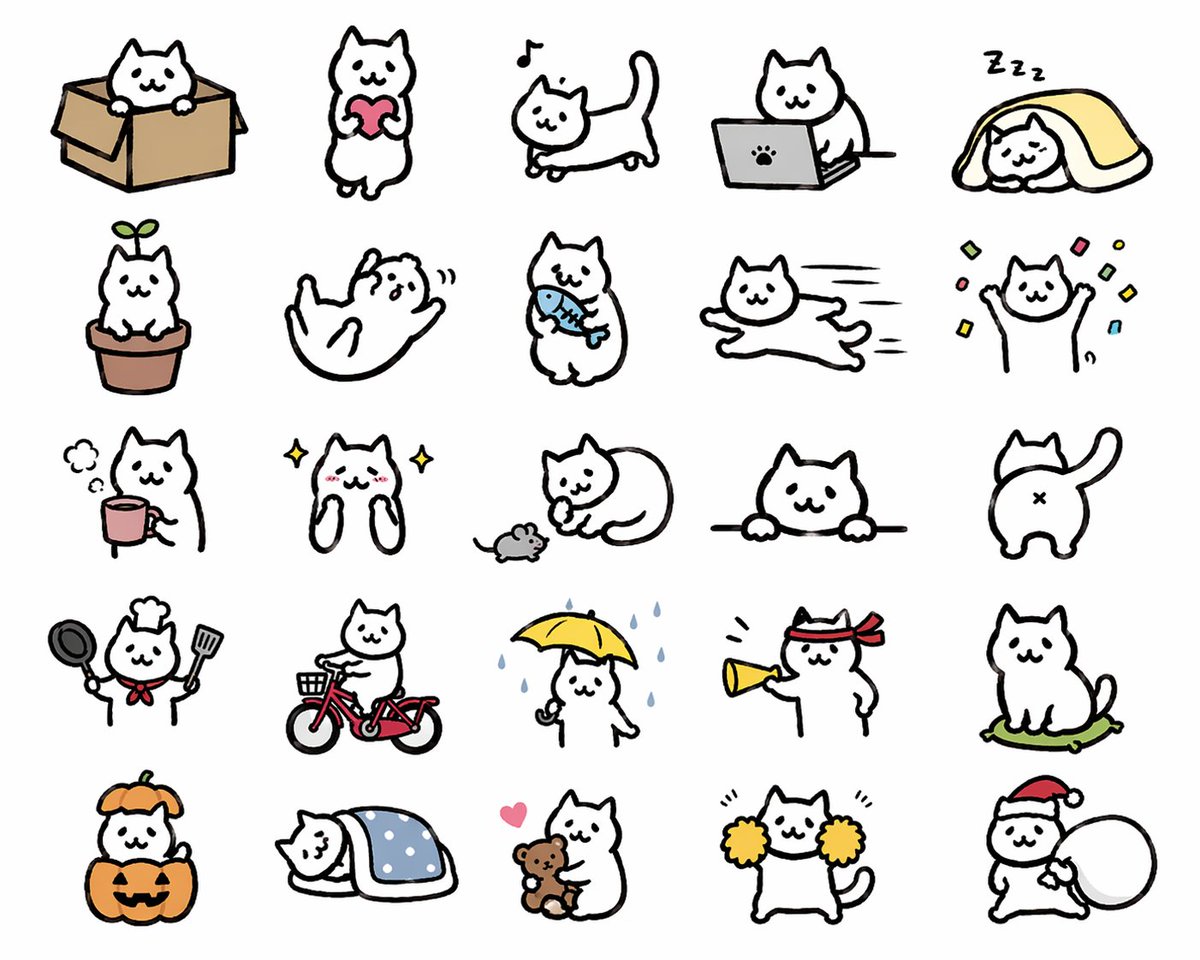 Kawaii Cat Sticker Sheet
