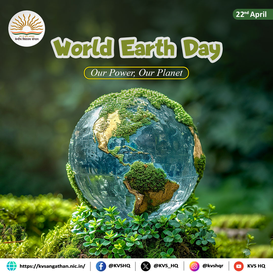 🌍 World Earth Day | 22 April

The Earth doesn’t belong to us — we belong to the Earth.

Let’s protect, preserve, and pass on a greener planet to future generations.

#WorldEarthDay #EarthDay2026 #KVS #MissionLiFE