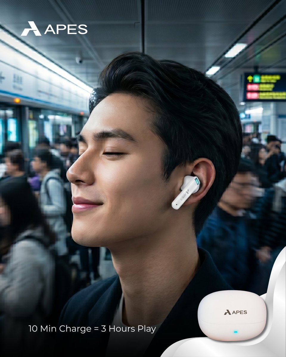 Apes62730's tweet image. 10 minutes charge. 3 hours play. No pauses. 🔥🎧

#APESAudio #BlazeTWS #FastCharge #QuickCharge #3HoursPlay #WirelessEarbuds #OnTheGo #NoDowntime #MusicNonStop #GenZVibes #DailyHustle #SoundThatMovesYou