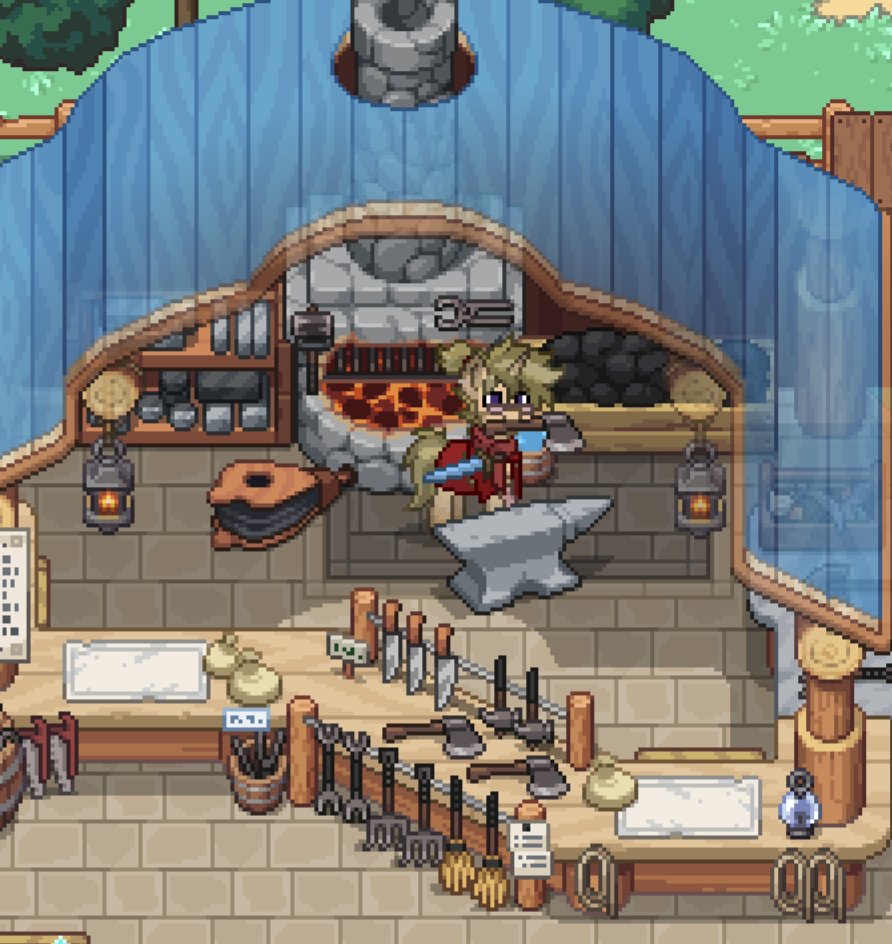 WhereIs_Grian's tweet photo. Today, Grian is at a blacksmith! It seems he has an axe now, wonder what he will use it for..? https://t.co/Pf7XetAOKL